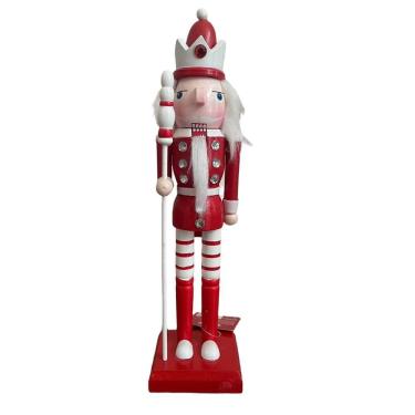 Imagem de Boneco Quebra-Nozes de 25,5cm Vermelho e Branco Natal - Festive