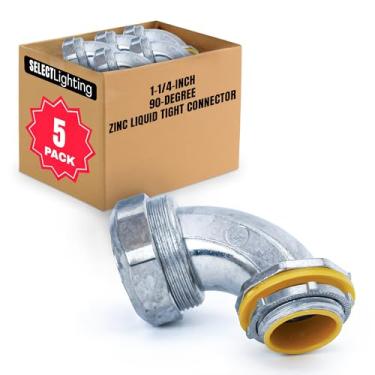 Imagem de SELECT Lighting Conector apertado líquido de zinco de 90 graus, conectores elétricos de 3,5 cm, acessórios de conduíte, seguro e resistente à ferrugem, pacote com 5