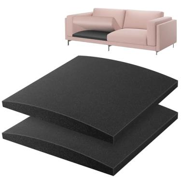 Imagem de moonoom Suporte de almofada de sofá de 56 x 56 cm, reparo de flacidez de almofada de sofá preto, substituição de espuma de alta densidade curvada para cadeira de sofá secional com flacidez de móveis