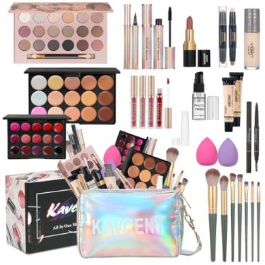 Imagem de Makeup Gift Set for Teens and Women - Full Kit With Eyeshadow, Foundation, Mascara, Contour, Lipgloss, and Cosmetic Bag