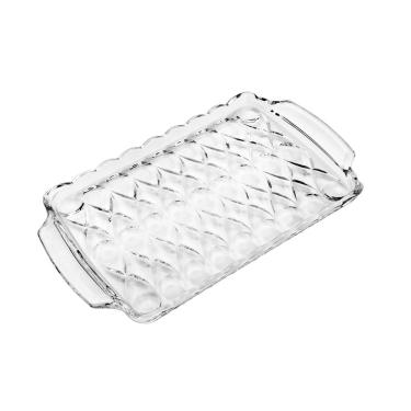 Imagem de Bandeja de Cristal com Alça Angel 35cm x 21cm x 3cm - Wolff