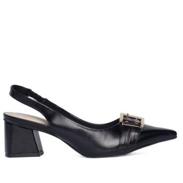 Imagem de Sapato Feminino Bebecê Scarpin Slingback Preto, Preto, 36