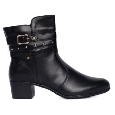 Imagem de Bota Feminina Mooncity Fivela Preto, Preto, 35