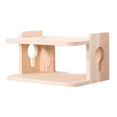 Imagem de Organizador de rede sem fio, prateleiras flutuantes montadas na parede para caixa de TV, decodificador, console de TV, armário de madeira para caixas de cabo/roteadores WiFi/controles remotos/leitores