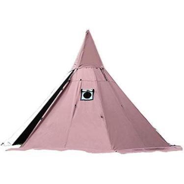 Imagem de Barraca de pirâmide impermeável para 4 estações com orifício de fogão para acampamento ao ar livre, caminhada, altura 240 cm