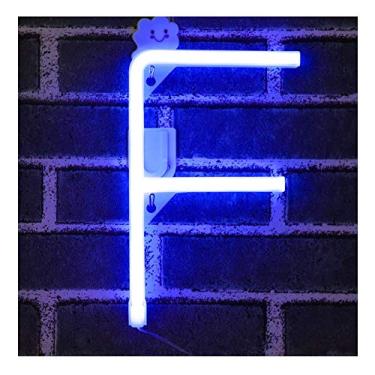 Imagem de SHANJIA Neon-Buchstabe, Neonlichter LED-Alphabet-Buchstaben-Lichter Neonschild leuchten Buchstaben Batterie und USB-betriebenes Blau Neonlicht Neon-Wandleuchte (F)