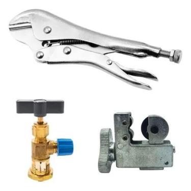 Imagem de Kit Alicate Lacrador Mini Cortador Válvula Perfuradora - Refrigeração 