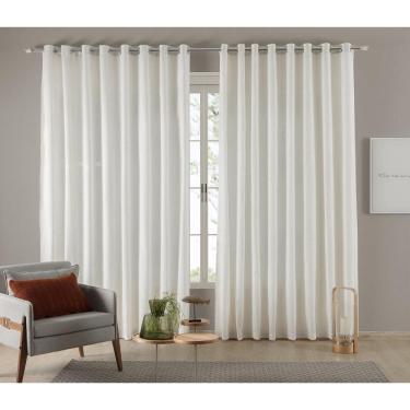 Imagem de Cortina Para Sala E Quarto Madras 4,00X2,80 Ilhos Palha