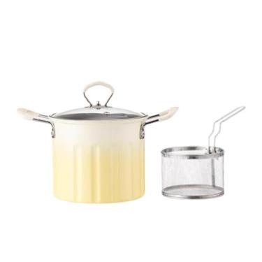 Imagem de Bothyi Pequena panela de fritadeira com frigideira com frigideira que quente Anti -escala manusera tampa de tampa de tampa para batatas fritas