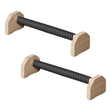 Imagem de Aymzbd 2 peças Push up bar parallettes bar estável portátil robusta sem deslizamento lida com madeira para adultos piso treino fitness, 40cm