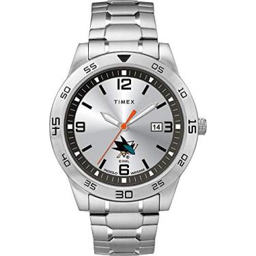 Imagem de Timex Tribute Relógio masculino Citation 42 mm Quartzo com pulseira de aço inoxidável, San Jose Sharks, Relógio de quartzo