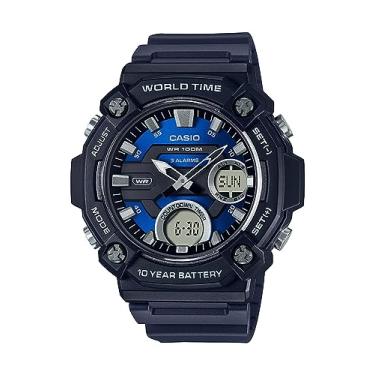 Imagem de Casio Relógio esportivo masculino de quartzo com pulseira de resina, TBD, 5 (modelo: AEQ-120W-2AVCF)