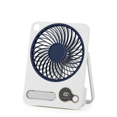 Imagem de WHNICUST Ventilador de mesa portátil, ultrafino dobrável na parede com luz noturna, ultra-silencioso, ventilador pessoal USB de vento forte ajustável de 3 velocidades, adequado para escritório, casa