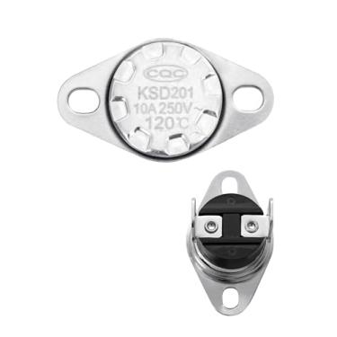 Imagem de Termostato de micro-ondas KSD201 adequado para micro-ondas GE, interruptor térmico normalmente fechado universal de substituição para aquecedor de água, forno, cafeteira ETC. (120°C/120.0 °C)