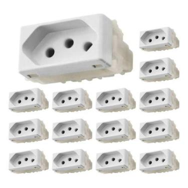 Imagem de Kit 15 Módulos Tomada 2p+t 20a/250v Liz Branca Tramontina, Branco