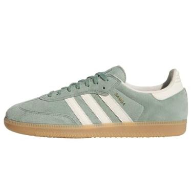 Imagem de adidas Tênis masculino Silgrn/Wonwhi/Goldmt Samba ADV Silver greenWonder Branco/Dourado, Multi, 4 Wide
