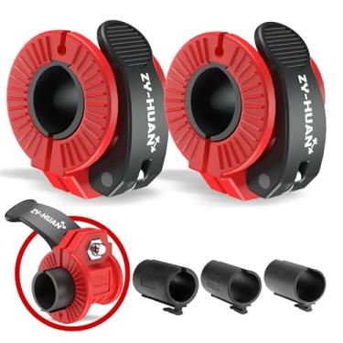 Imagem de ZY-HUAN Clipes de barra Pro Grampos de barra de 2,5 cm Grampos de peso de liberação rápida de 2,3 a 3 cm para barras Grampos de barra olímpicos ajustáveis em vários tamanhos (vermelho + preto)