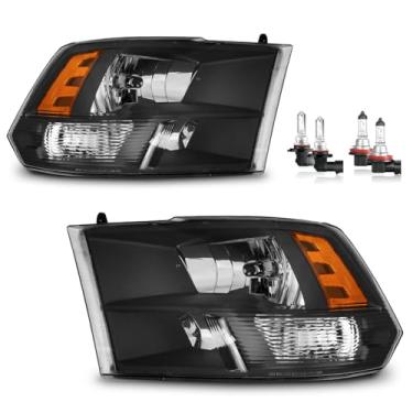 Imagem de Vizotae Faróis para Dodge Ram 2500 3500 quadriciclo 2009-2018 Dodge Ram 1500/2010-2018 2500 (Não serve para o estilo de projetor de fábrica), feixe alto/baixo com lâmpadas