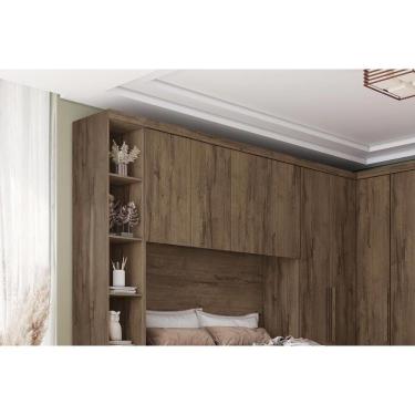 Imagem de Módulo De Quarto Casal Armário Ponte Aéreo Rizon C- 4 Portas Branco - Novo Horizonte