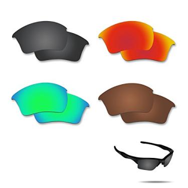 Imagem de Fiskr Lentes polarizadas de substituição para óculos de sol Oakley Half Jacket 2.0 XL(OO9154) com resistência a impactos, proteção contra raios UV e proteção multifuncional (preto, vermelho, marrom e