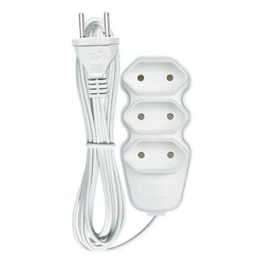 Imagem de Extensão pratik fio paralelo 2x0,75mm 3 tomadas 10m branco