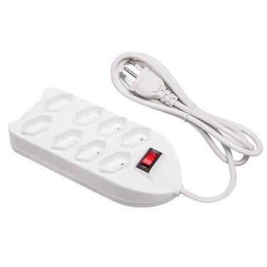 Imagem de Régua De Tomadas 8 Saídas Com Cabo 2M Perfeita Para Casa - Bivolt
