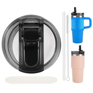 Imagem de Tampa de substituição à prova de vazamento com canudo - Apto para Stanley ProTour Quencher e Quencher H2.0 copo de 397 g (preto, 400 ml)