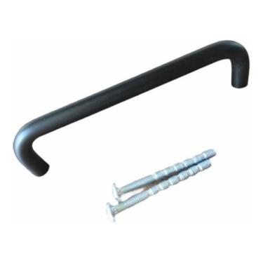 Imagem de Puxador P/moveis  Alça/trave 96mm Preto Fosco Kit Com 10 - ferragens r