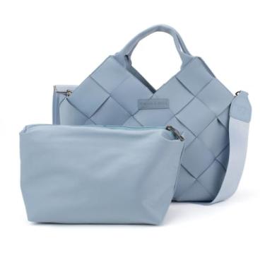 Imagem de Parker & Hyde Bolsa feminina de tecido - Bolsa tiracolo de ombro com bolsa combinando, Jeans