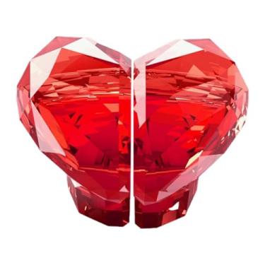 Imagem de KiBcsLic Botão de substituição para tanque de vaso sanitário em formato de coração, tampa, para banheiro, Vermelho