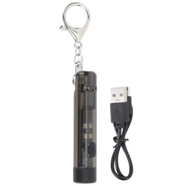 Imagem de Lanterna de chaveiro recarregável Mini lanterna de lanterna LED portátil pequena luz de emergência doméstica com 2 modos Whistle astey s01 preto