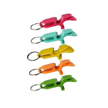 Imagem de Chaveiro abridor de garrafa ferramenta de espingarda de cerveja - pacote com 5 - cores claras - ferramenta de espingarda de cerveja - ótimo para festas, lembrancinhas de festa, presente, acessórios de