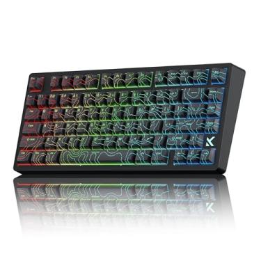 Imagem de CMOKIFULY Teclado magnético MCHOSE Jet75, 75% teclado para jogos com fio, interruptor de efeito Hall, modo de disparo rápido, taxa de sondagem de 8K Hz, faixa de 0,1 ms, retroiluminação RGB rítmica