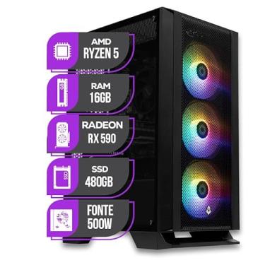 Imagem de PC Gamer Mancer, AMD Ryzen 5 5600, RX 590 8GB, 16GB DDR4, SSD 480GB, 500W 80 Plus