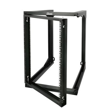 Imagem de Tecmojo Rack de montagem na parede de 15U, rack de servidor, rack de servidor de estrutura aberta, rack de rede para computador/AV/dados/TI/equipamentos de mídia, 61 cm de profundidade, 40 cm de furos