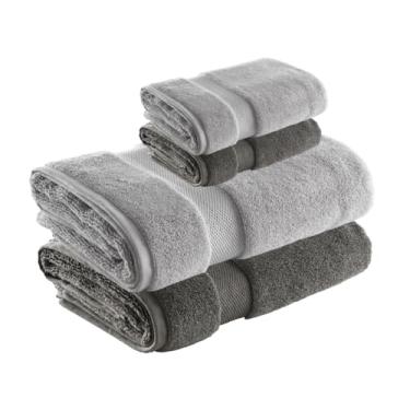 Imagem de Jogo de Toalha de Banho e Rosto Super Soft Zero Twist, 4 pe�as, Algod�o, Toque Macio, 500g/m�, Altihaus, Alta Absor��o, Durabilidade (Chumbo/Cinza)