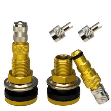 Imagem de TR618A Hastes de válvula de ar de trator de 4,5 cm para rodas agrícolas industriais, equipadas com um núcleo de válvula de fluxo rápido. Adequado para aplicações de trator, graduação e retroescavadeira (pacote com 2)