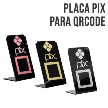 Imagem de Display Placa Pix em Acrílico com Qrcode (branco, Rose, Preto) - NoBra