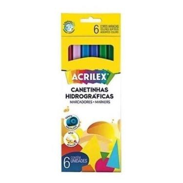 Imagem de Canetinha Hidrográfica Acrilex 06 Cores 06926