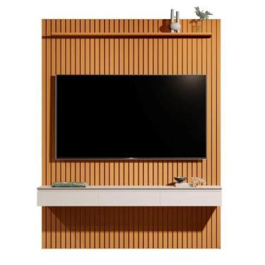 Imagem de Home Suspenso CL 1.84m Ripado Para TV Até 75'' Polegadas Cor Cedro / O