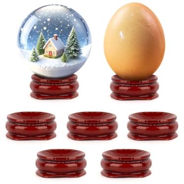 Imagem de Framendino , Pacote Com 5 Bases De Exposição Suporte Ovos Madeira Para Decoração Casa Esfera Cristal