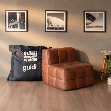 Imagem de Módulo Central Sofá Guldi Popup Corino Caramelo