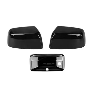 Imagem de Espelho retrovisor decorativo para carro, capa para maçaneta da porta traseira, compatível com Colorado 2014 Up, compatível com GMC Canyon 2014-2022(Black)