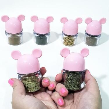 Imagem de Kit 6 Potes de Temperos Rosa Ratinho - Mickey e Minnie Presentes