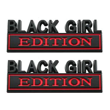 Imagem de 2X Black Girl Edition Emblems Sticker 3D Fender Car Badge Truck Decal Replacement for F150 F250 F350 Chevy Silverado 1500 2500 Chevrolet C10 C15 (Black/Red)