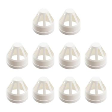 Imagem de Crapyt 10 peças de tampa de extremidade de tubo de ventilação de terminação, capa de grade de drenagem de átrio redonda de PVC, acessórios de tubulação de esgoto e drenagem, cobertura de acoplamento