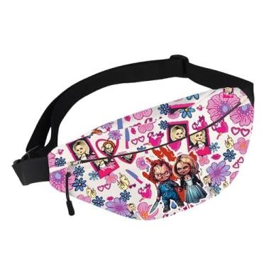 Imagem de G2TUP Bolsa de cintura de boneca assassina, presente para amantes de filmes de terror e boneca malvada, armazenamento de noiva com pochete de brinquedo assassino, Killer D WB, Bolsa de cintura