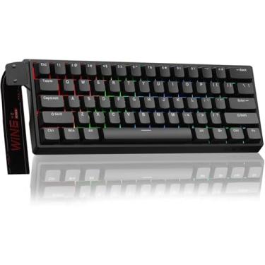 Imagem de Aul-a WIN60 HE - Teclado mecânico para jogos com 60%, interruptor magnético hot swap, modo de acionamento rápido de acionamento ajustável, taxa de pesquisa de 8000 Hz, teclado pequeno RGB 60% compacto