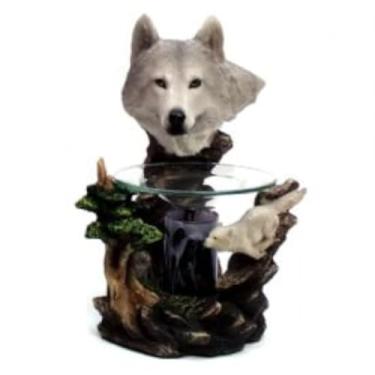 Imagem de Jane Bernard Estatueta De Lobo Resina Poli, Aquecedor Elétrico Óleo Ou Queimador Tortas Com Pacote Grátis, Felicidade Derrete E Lâmpada Reposição