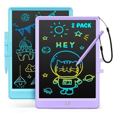 Imagem de Kidopire Tablet de escrita LCD, pacote com 2 blocos de desenho reutilizáveis para crianças, quadro de rabiscos coloridos, brinquedos educativos para meninas, meninos, ideias de presente de aniversário